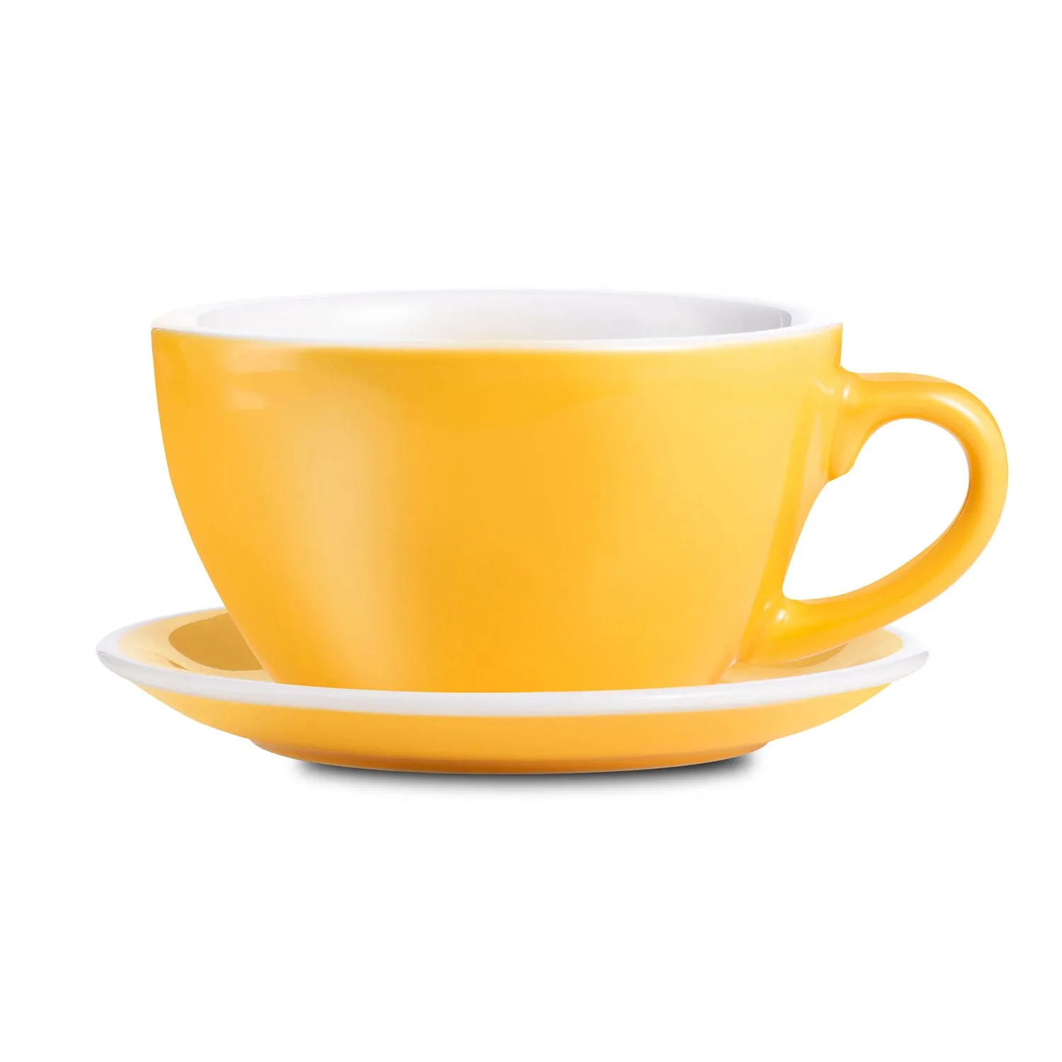 Loveramics Egg Style Cappuccino Cup & Saucer - Yellow (6.7oz/200ml)