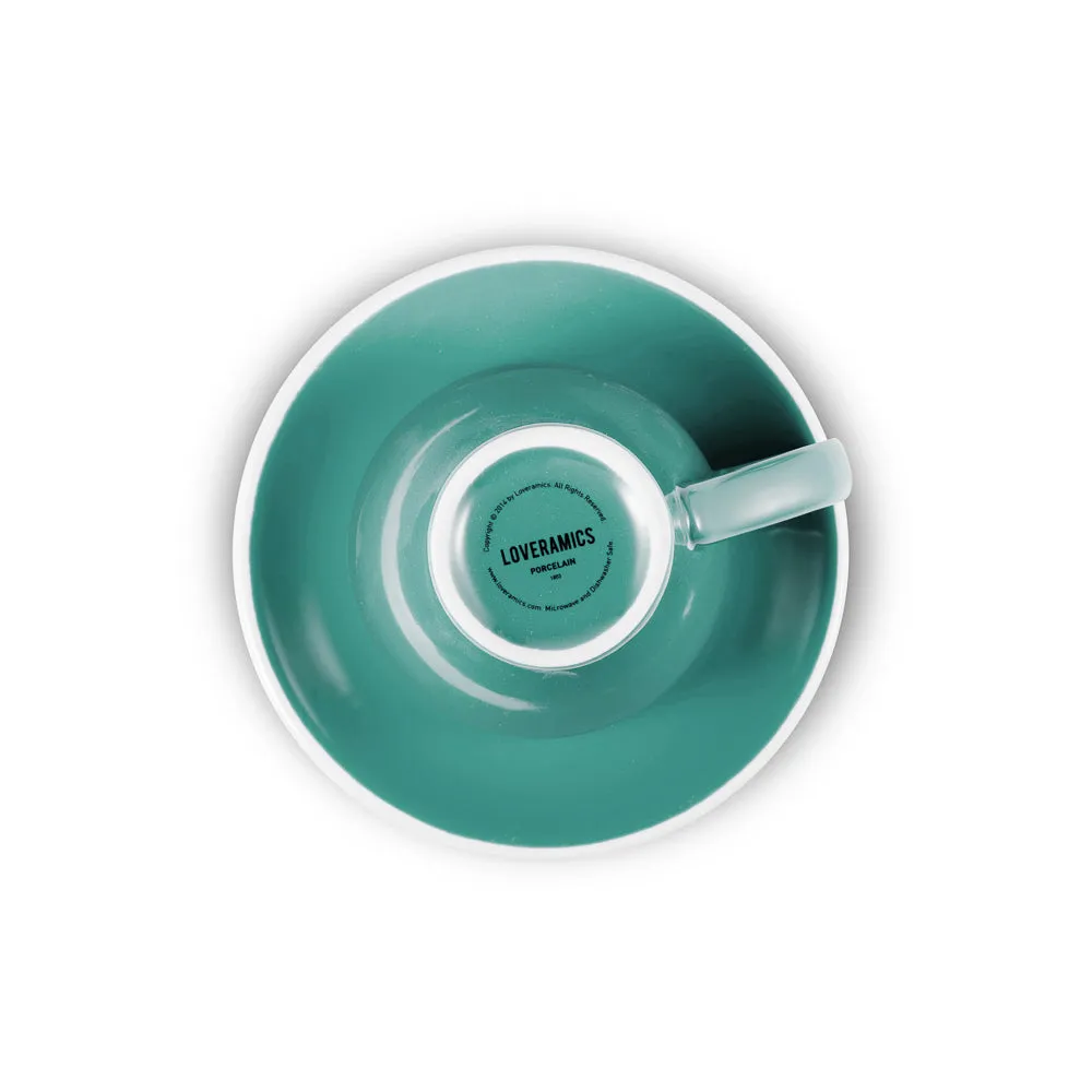 Loveramics Tulip Style Latte Cup & Saucer - Teal (9.5oz/280ml)