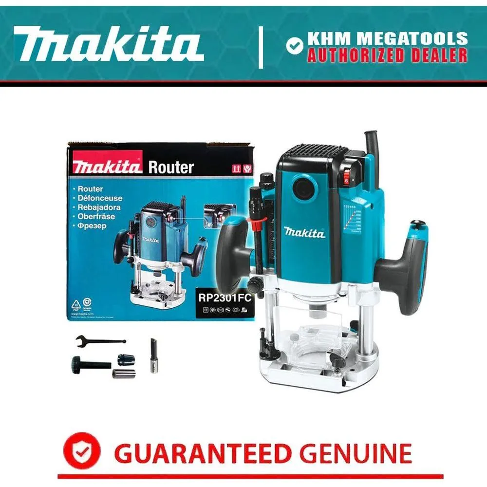 Makita RP2301FC Plunge Router (Variable Speed) [1/4&1/2"] 2,100W