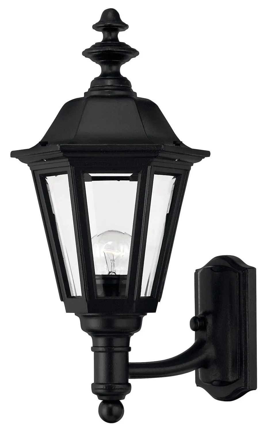 Manor House Medium Wall Mount Lantern in Black