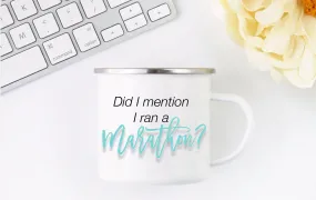 Marathon Mention Camp Mug - Stainless Steel Coffee Mug - Swag Gift - Metal Mug