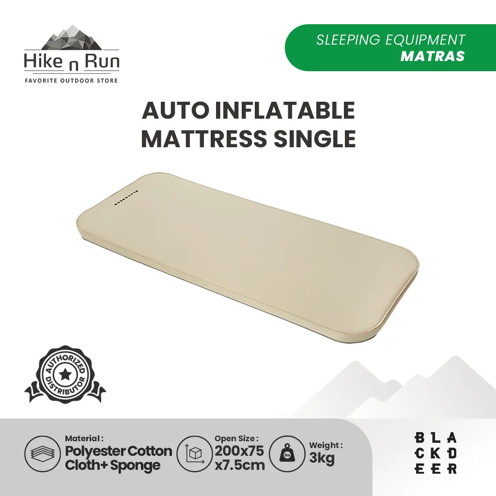 Matras Sponge Blackdeer BD12211615 Sponge Auto Inflatable Mattress Single