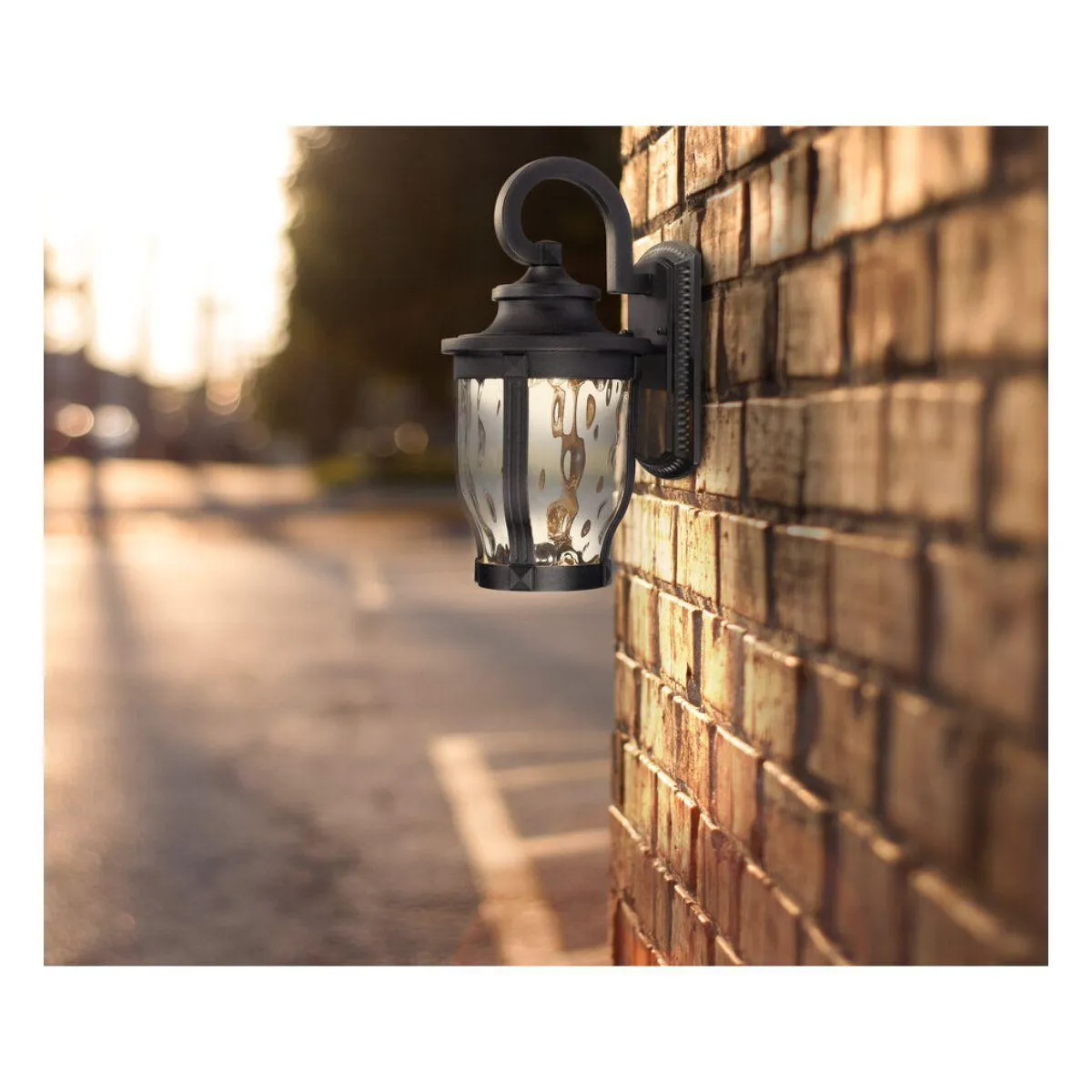 Merrimack 16 in. LED Outdoor Wall Lantern Black Finish