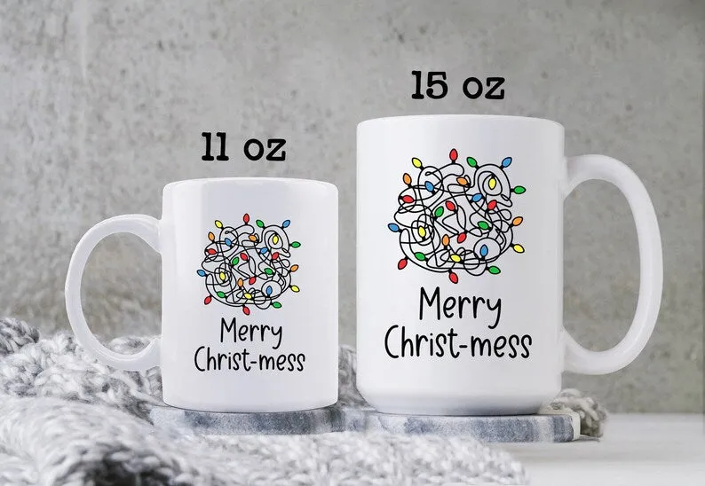 Merry Christ-Mess Mug Christmas Coffee Cup Mental Health