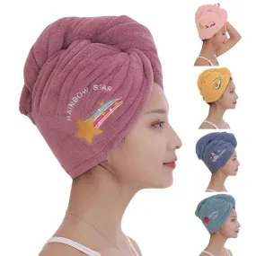 Microfiber Magic Hair Fast Dryer Turban Towel Bath Wrap Hat Quick Dry Cap