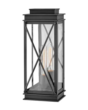 Montecito Medium Wall Mount Lantern in Museum Black