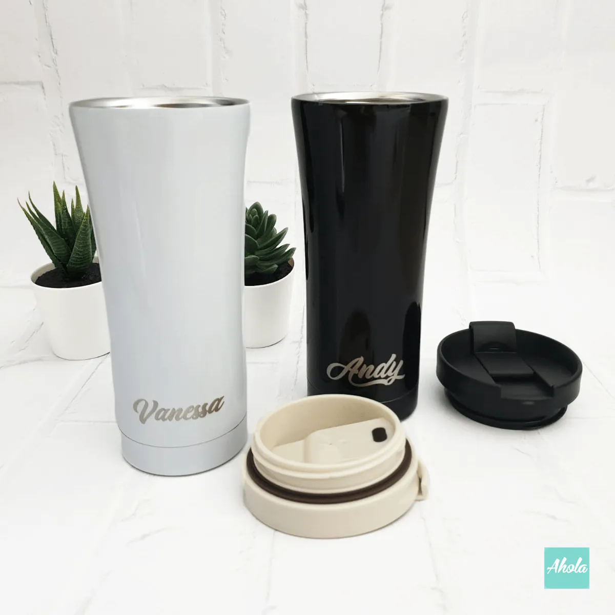 【Name】 Engraved Stainless Steel Hot or Cold Coffee Cup 刻名不鏽鋼保冷/保温咖啡杯