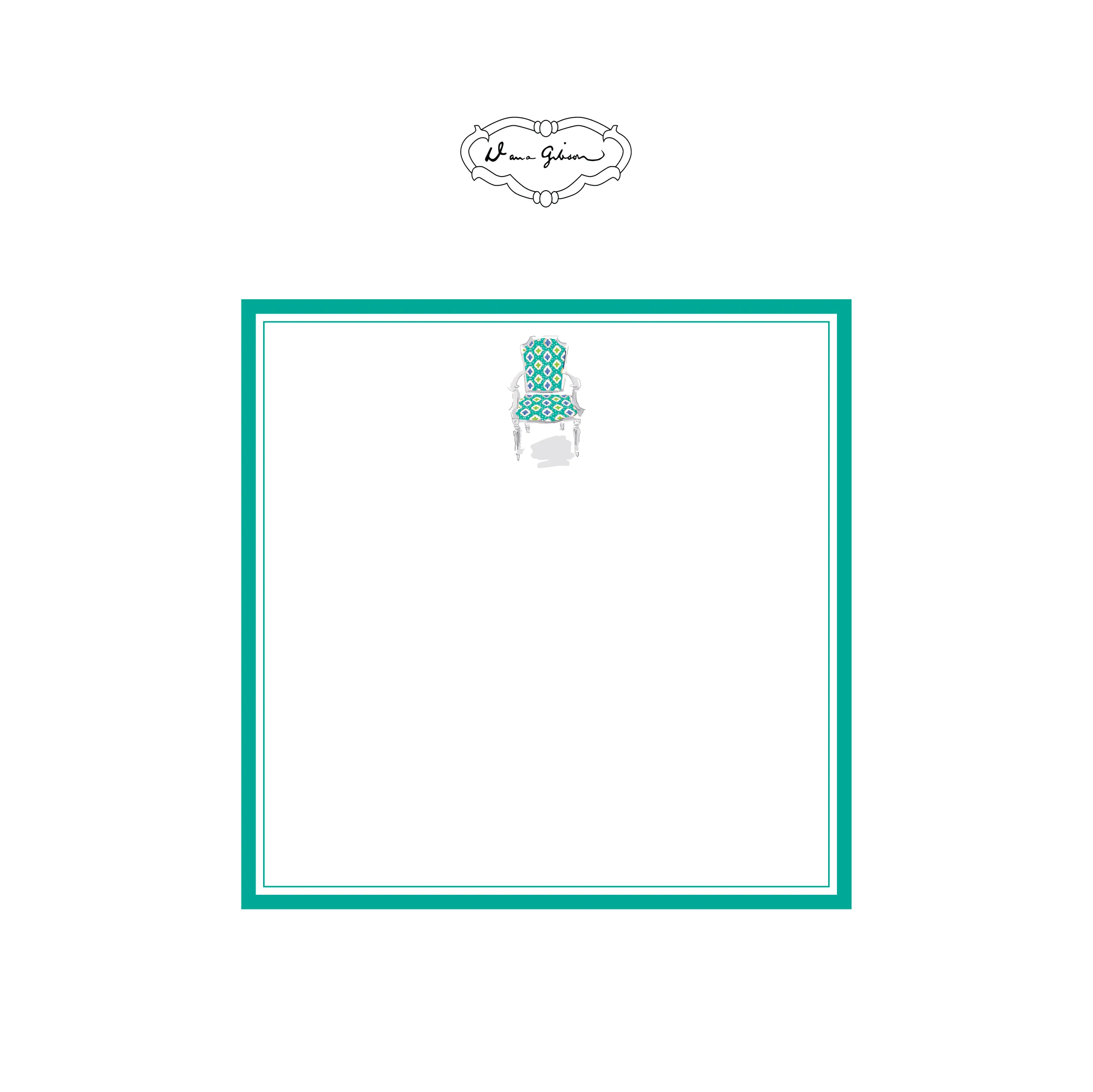 Nance Chair Notepad-Turquoise