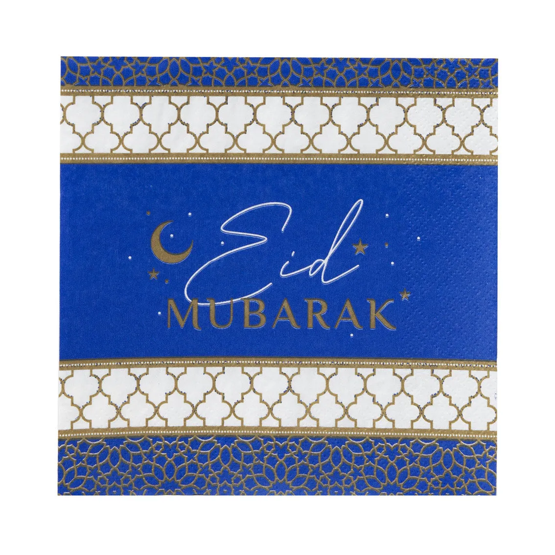 Navy & Gold Eid Mubarak Paper Napkins - 20 Pack