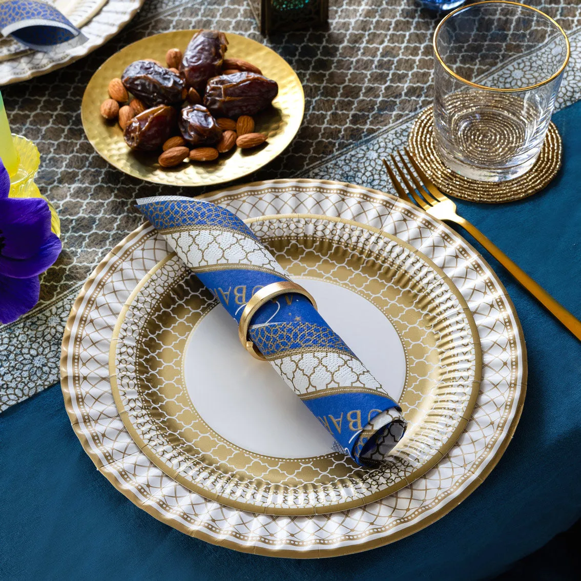 Navy & Gold Eid Mubarak Paper Napkins - 20 Pack