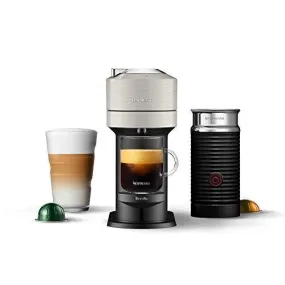 Nespresso Vertuo Next Coffee and Espresso Machine with Aeroccino NEW by Breville, Light Grey, Single Serve Coffee & Espresso Maker, One Touch to Brew