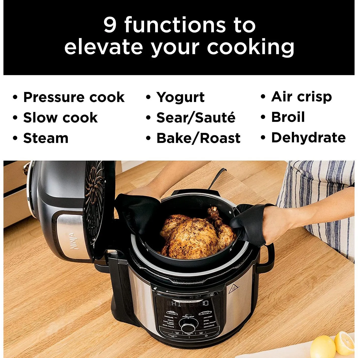 Ninja Foodi 8-qt. 9-in-1 Deluxe XL Pressure Cooker & Air Fryer FD401 Refurbished