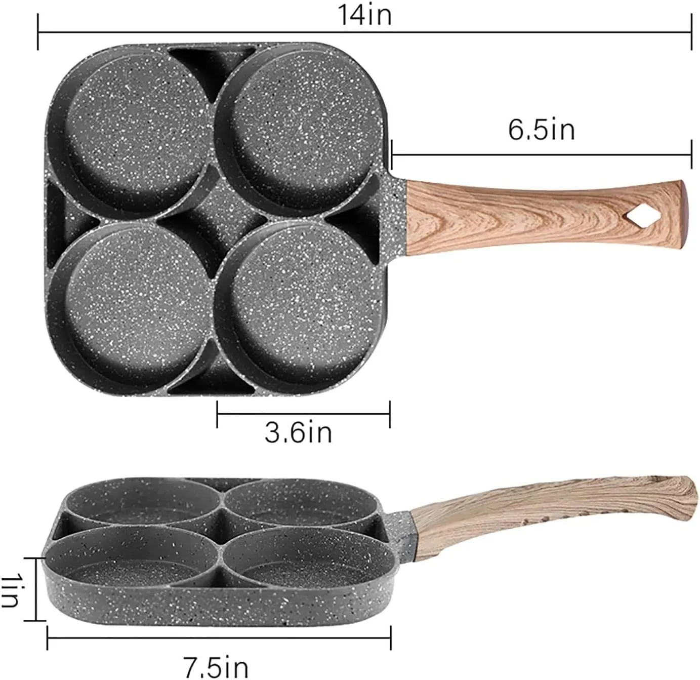 Non-Stick Frying Pan with 4 Hole