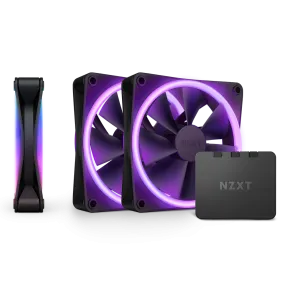 NZXT F120 RGB DUO Triple Pack 3xFan Kit with RGB Controller 三風扇組合附控制器 12cm Case Fan RF-D12TF-B1