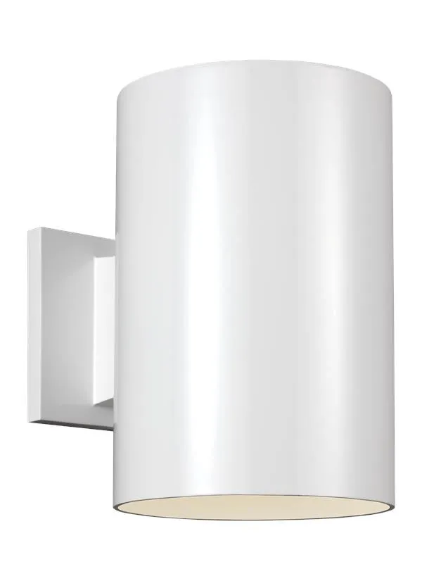 Outdoor Cylinders Collection - Large One Light Outdoor Turtle Friendly Wall Lantern | Finish: White - 8313901-15/T