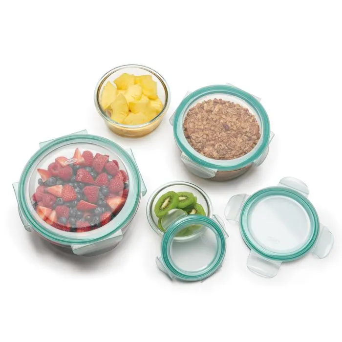 OXO GG 8 PC SMART SEAL GLASS ROUND CONTAINER SET