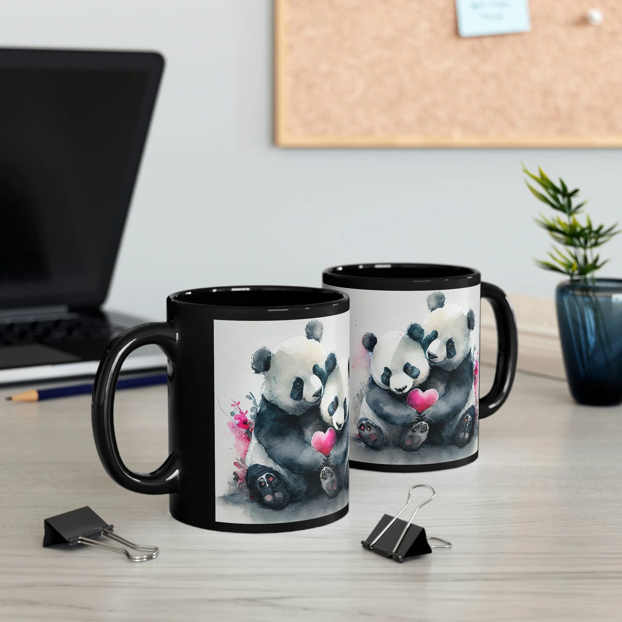 Panda 05 - Black Mug 11oz