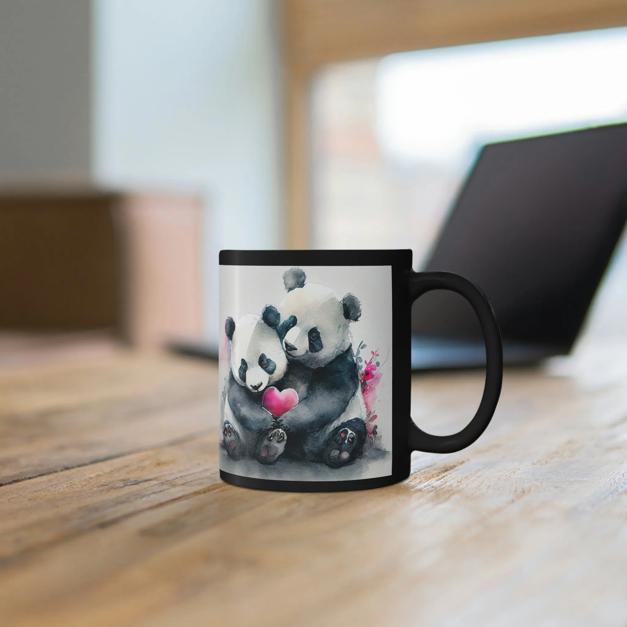 Panda 05 - Black Mug 11oz