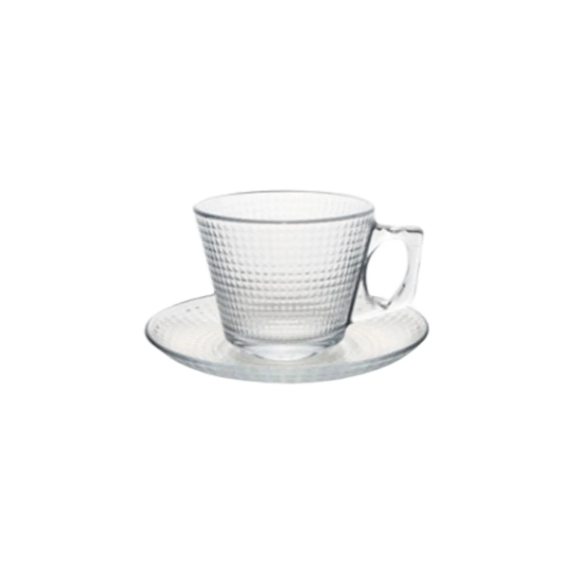 Pasabahce Generation Glass Cup and Saucer 6pcs 195cc 23858