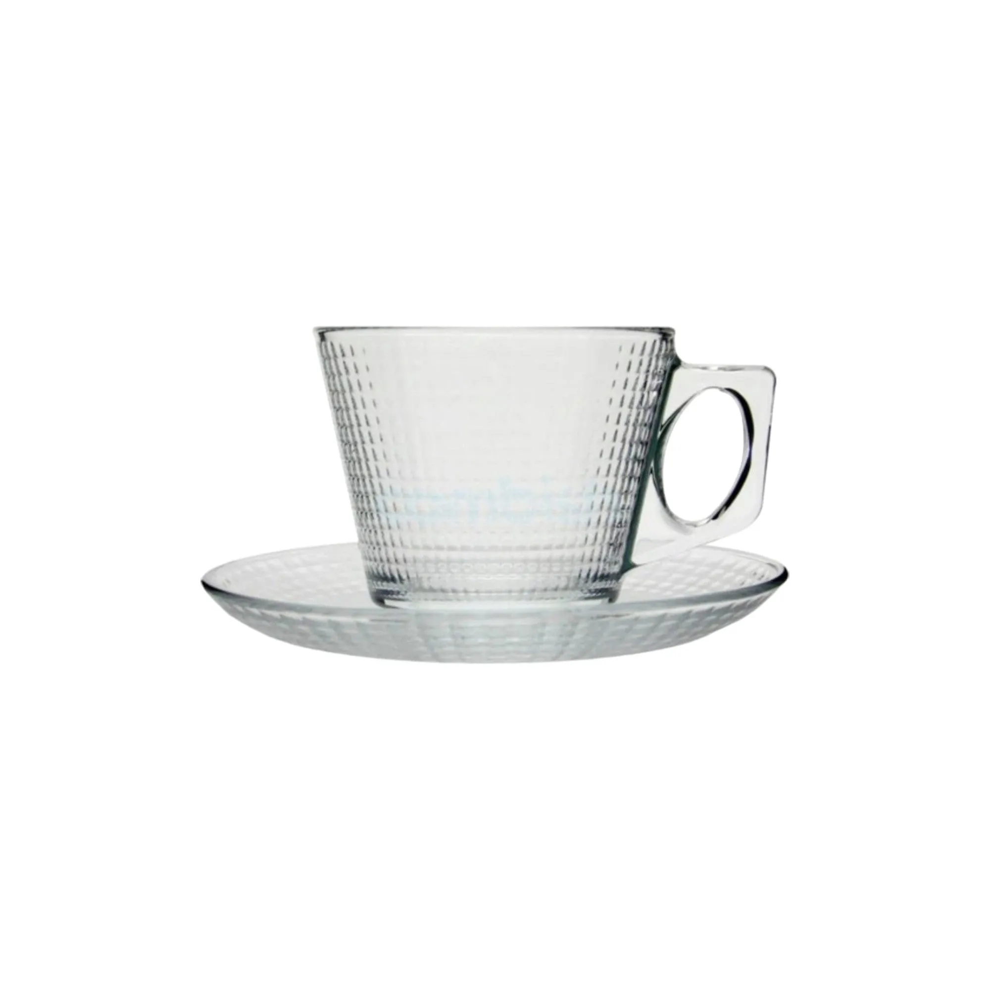 Pasabahce Generation Glass Cup and Saucer 6pcs 195cc 23858