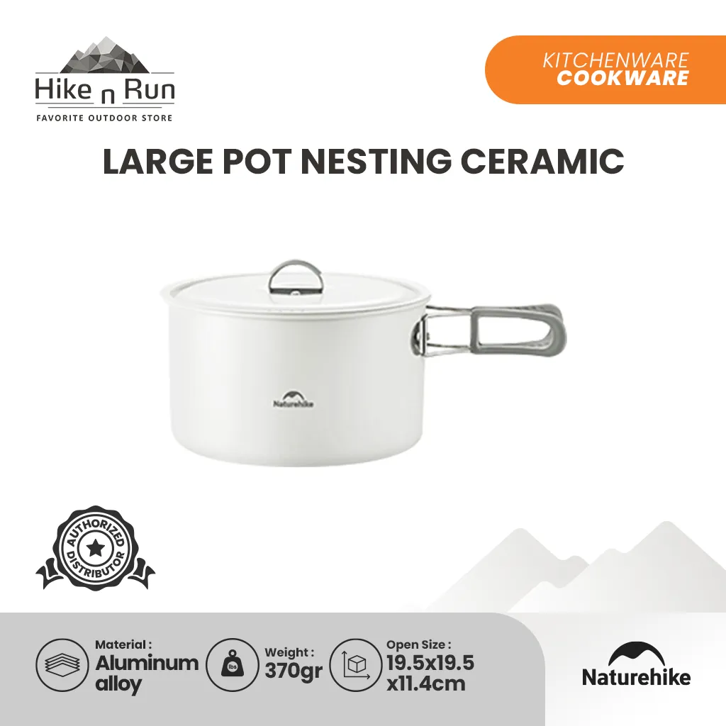 Peralatan Masak Camping Ultralight Naturehike CNK2450CF013 Nesting Ceramic Pot Set