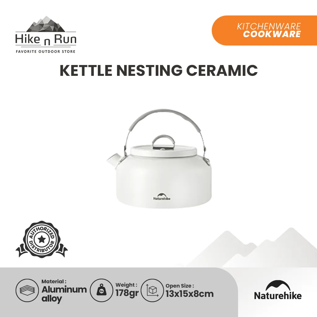 Peralatan Masak Camping Ultralight Naturehike CNK2450CF013 Nesting Ceramic Pot Set