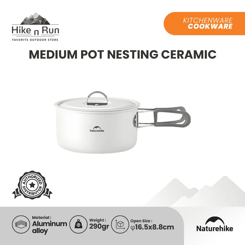 Peralatan Masak Camping Ultralight Naturehike CNK2450CF013 Nesting Ceramic Pot Set