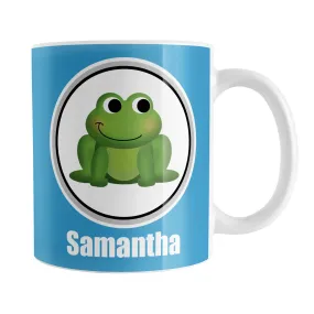 Personalized Adorable Blue Frog Mug