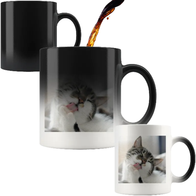 Personalized Cat Photo Changing Color Mug 11oz