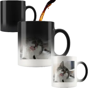 Personalized Cat Photo Changing Color Mug 11oz