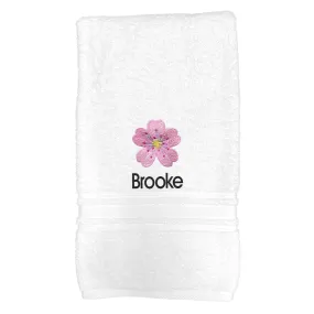 Personalized Cherry Blossom Emoji Bath Towel - 30" x 58"