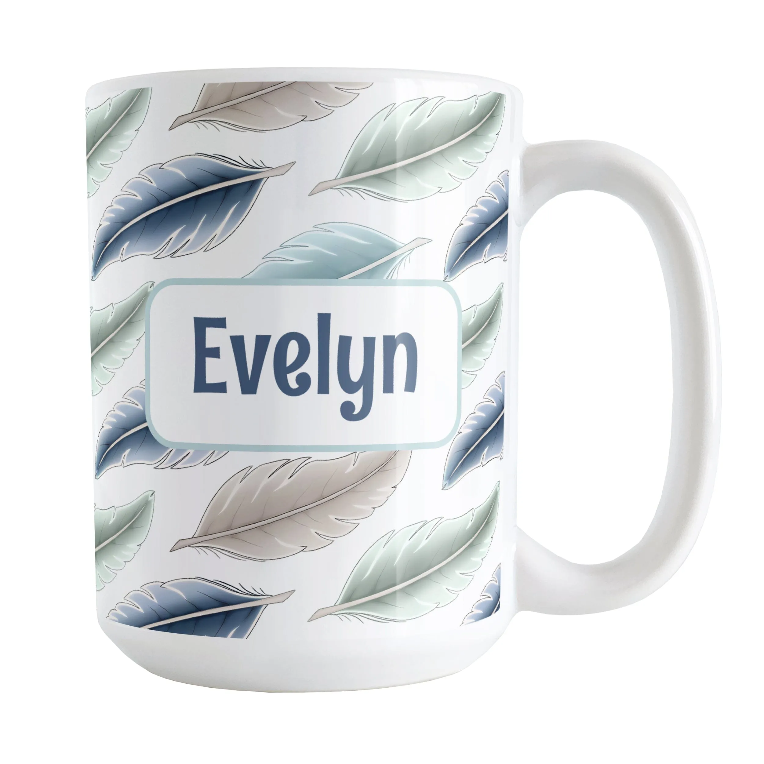 Personalized Coastal Feathers Mug