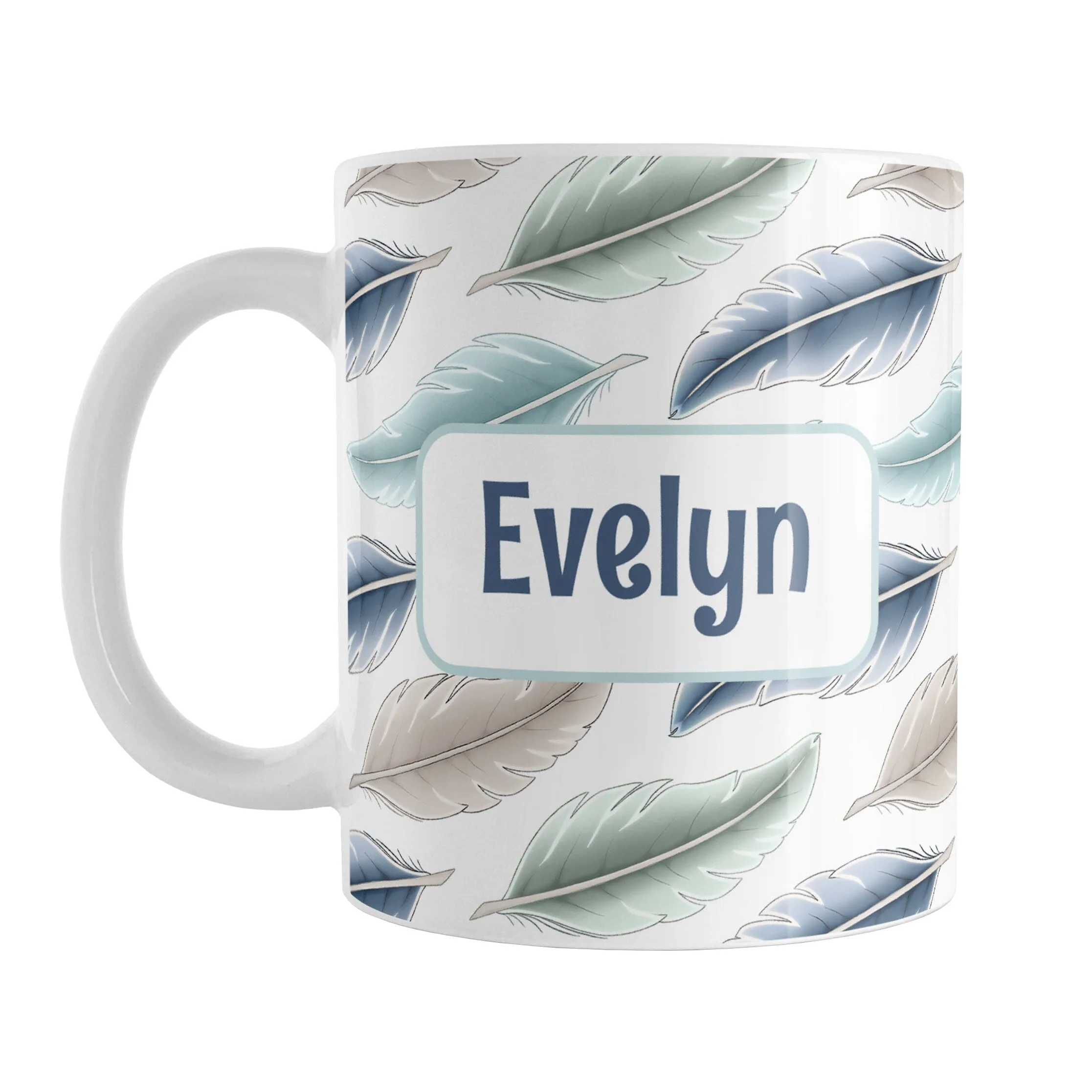 Personalized Coastal Feathers Mug