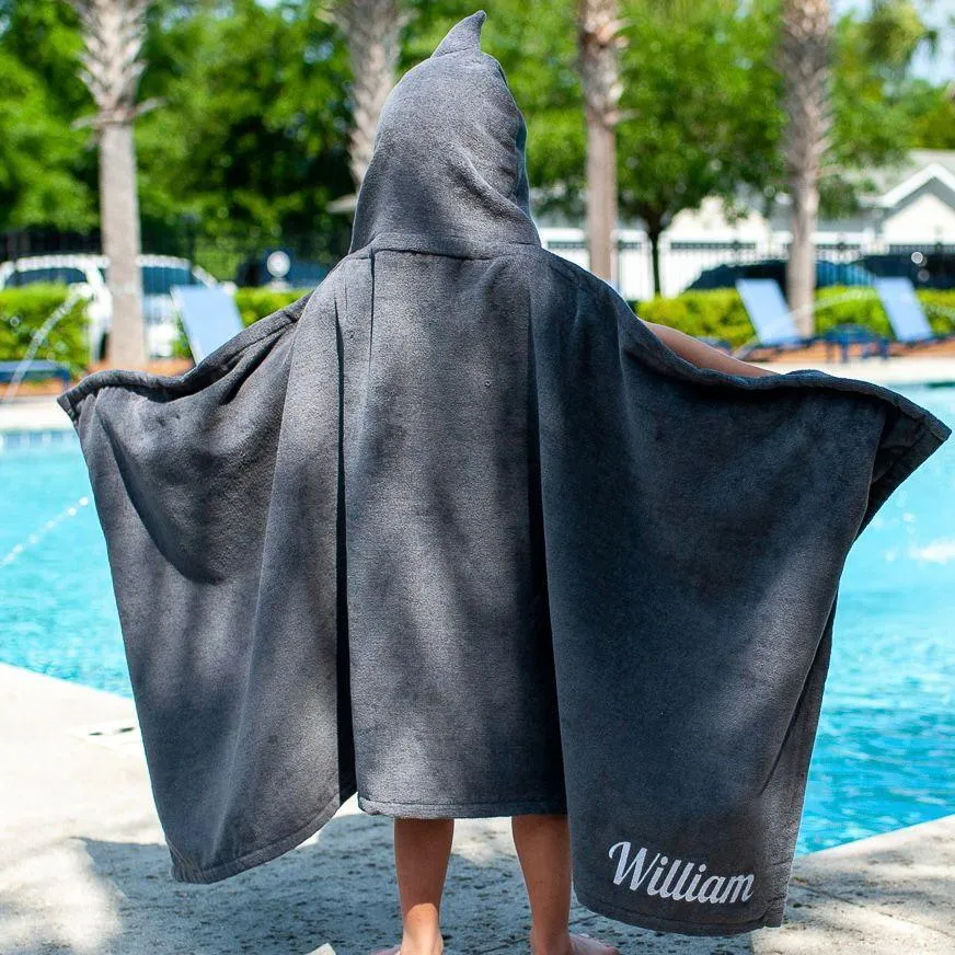 Personalized Embroidered Hooded Towel - Shark