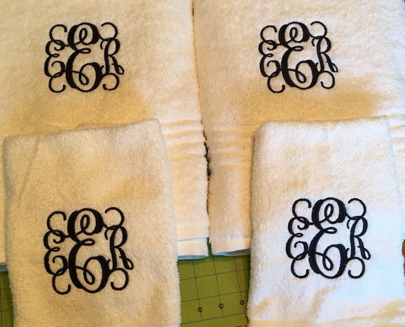 Personalized Monogram Towel Sets Bath Decor, Wedding Gifts