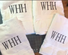 Personalized Monogram Towel Sets Bath Decor, Wedding Gifts