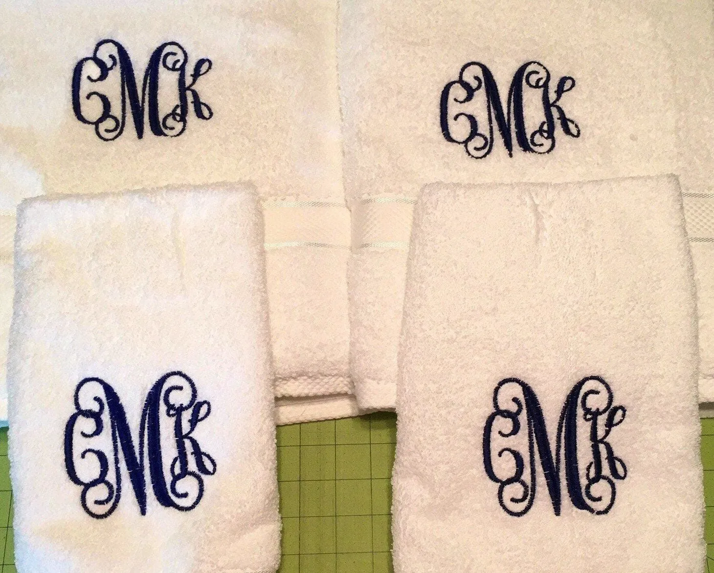 Personalized Monogram Towel Sets Bath Decor, Wedding Gifts