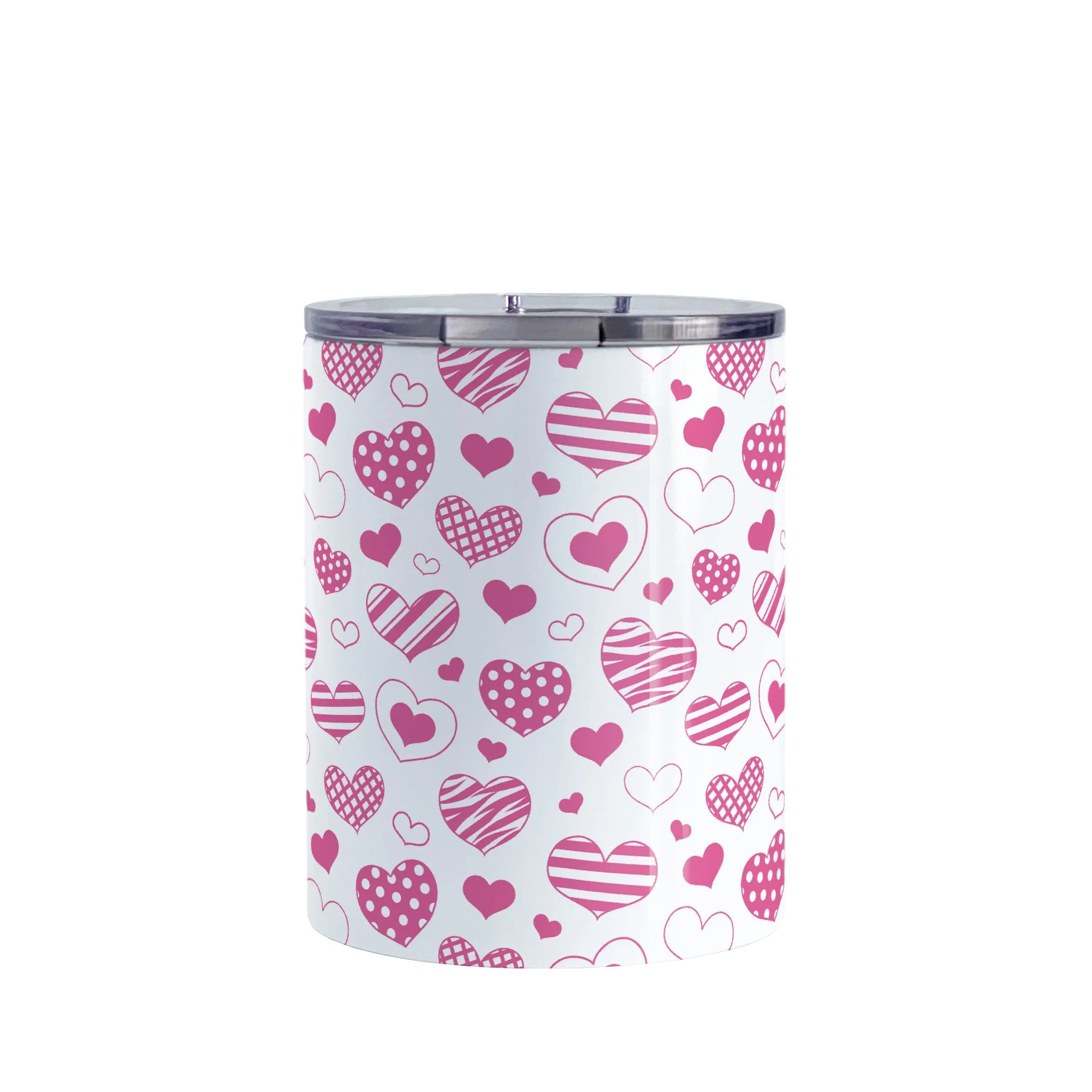 Pink Heart Doodles Tumbler Cup