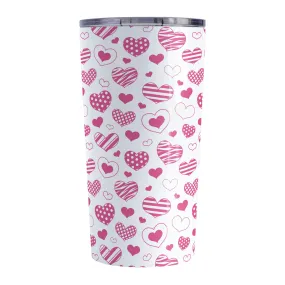 Pink Heart Doodles Tumbler Cup