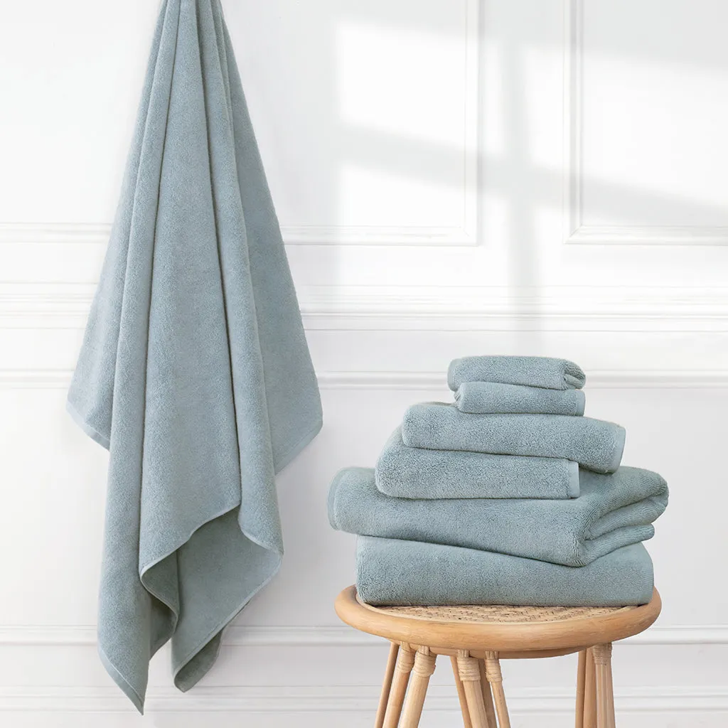 Plush Coastal Blue Bath Sheet