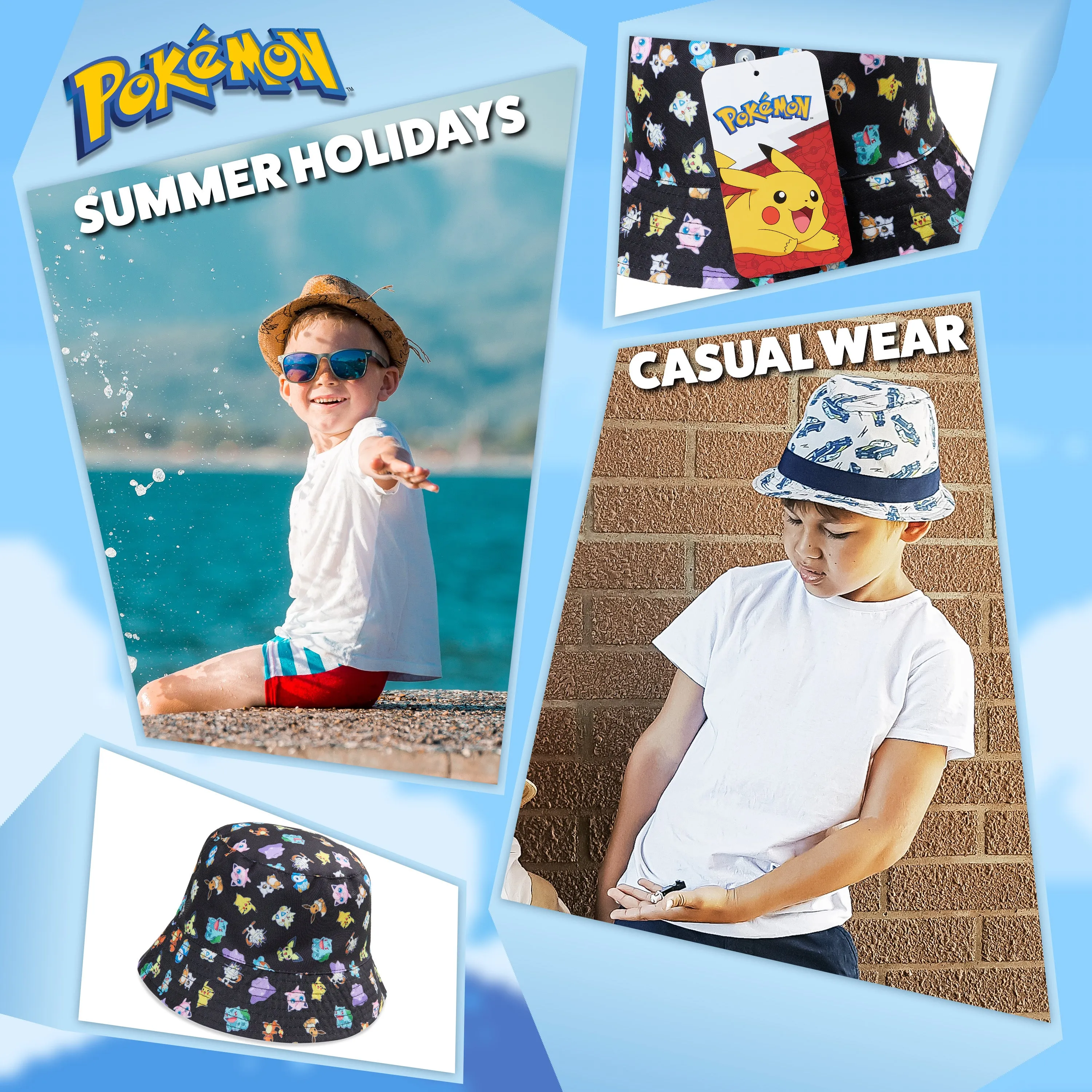 Pokemon Bucket Hat for Kids, All Over Print Pokemon Gifts