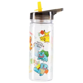 Pokemon Water Bottle for Kids 580ml Plastic Water Bottle with Straw