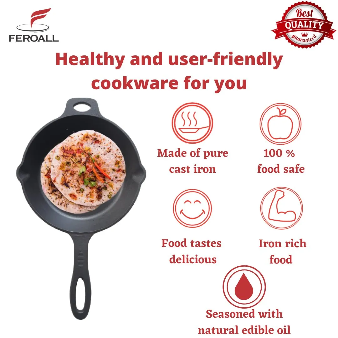 Pre-seasoned Smooth Cast Iron Skillet (Small )