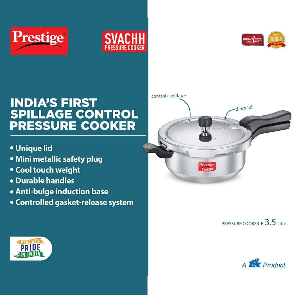 Prestige Svachh Aluminium Senior Deep Pressure Pan 3.5 L ( 10728 , Fry Pan )