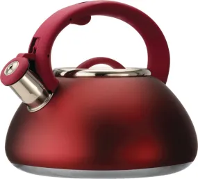 Primula Avalon Series PAVRE-6225 Whistling Tea Kettle, 2.5 qt Capacity, Stay-Cool Handle, Steel, Red :EA: QUANTITY: 1