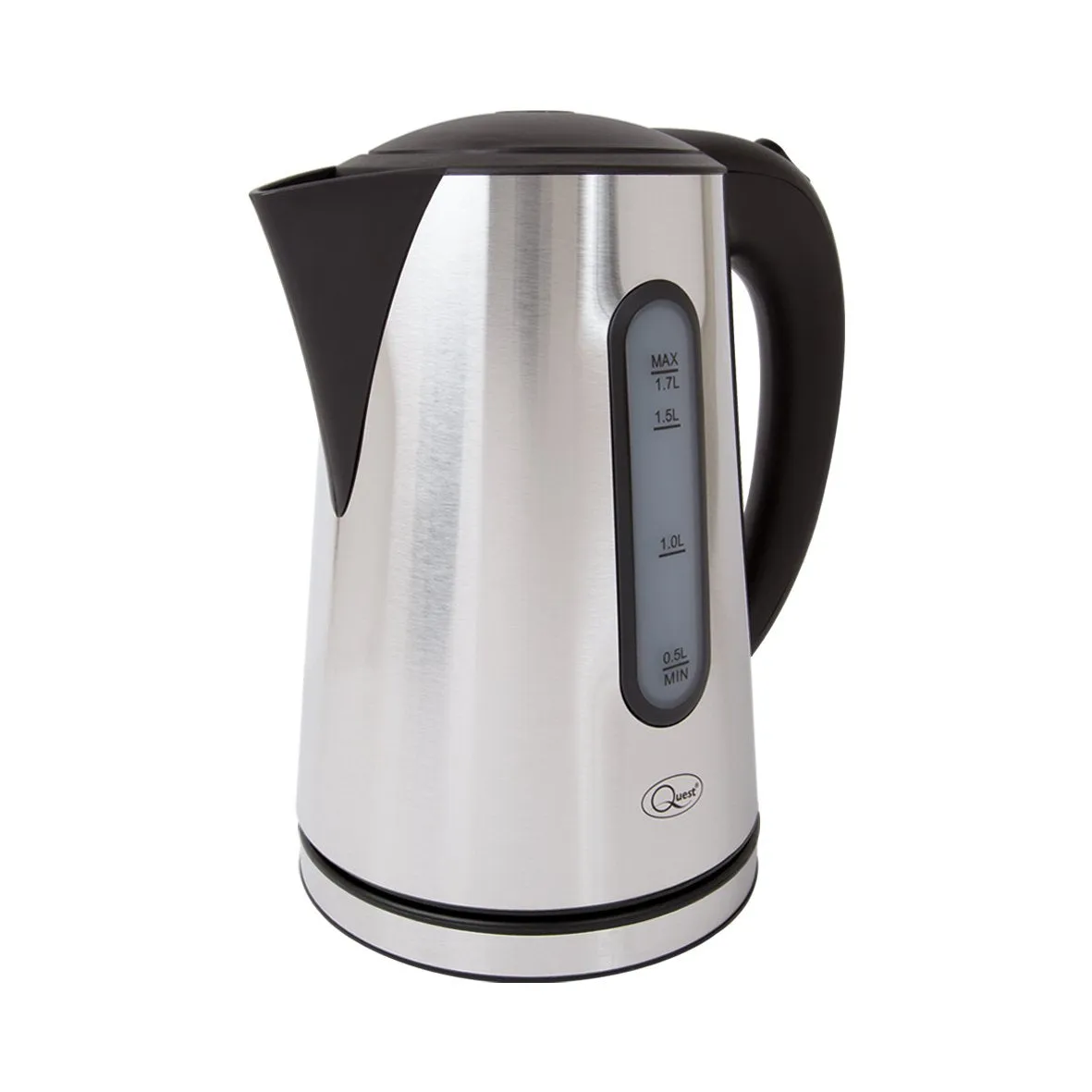 Quest 35340 Brushed Stainless Steel Cordless Jug Kettle, 1.7 Litre, 2200 W, 1.7 liters