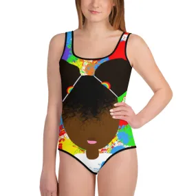 RAINBOW SPLATTER SISTAH Youth Swimsuit 8-20