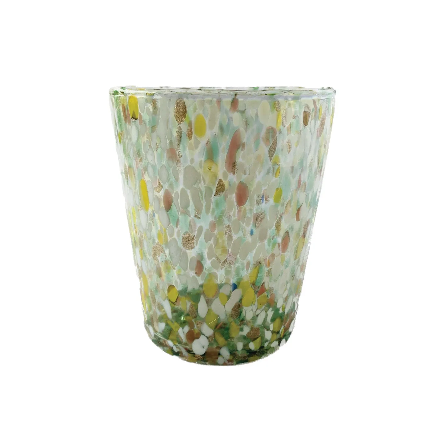 Recycled Blown Confetti Drinking Glass/Votive Holder 12oz