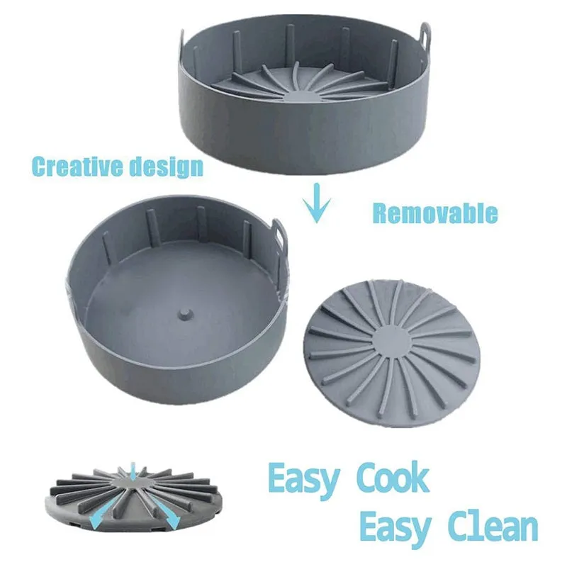 Removable Non-Stick Air Fryer Silicone Pot for Kitchen Microwave