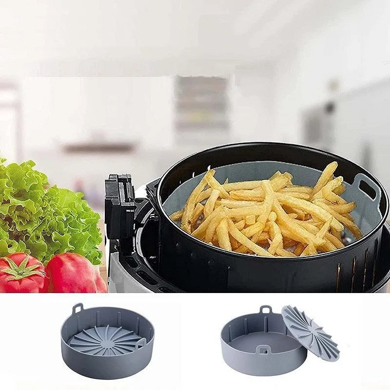 Removable Non-Stick Air Fryer Silicone Pot for Kitchen Microwave